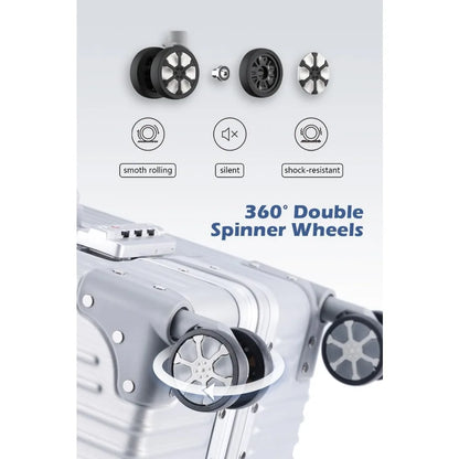 28 Inch Checked in Luggage with Aluminum Frame, PC Hard Shell Suitcase with Spinner Wheels and TSA Lock, Large Suitcase