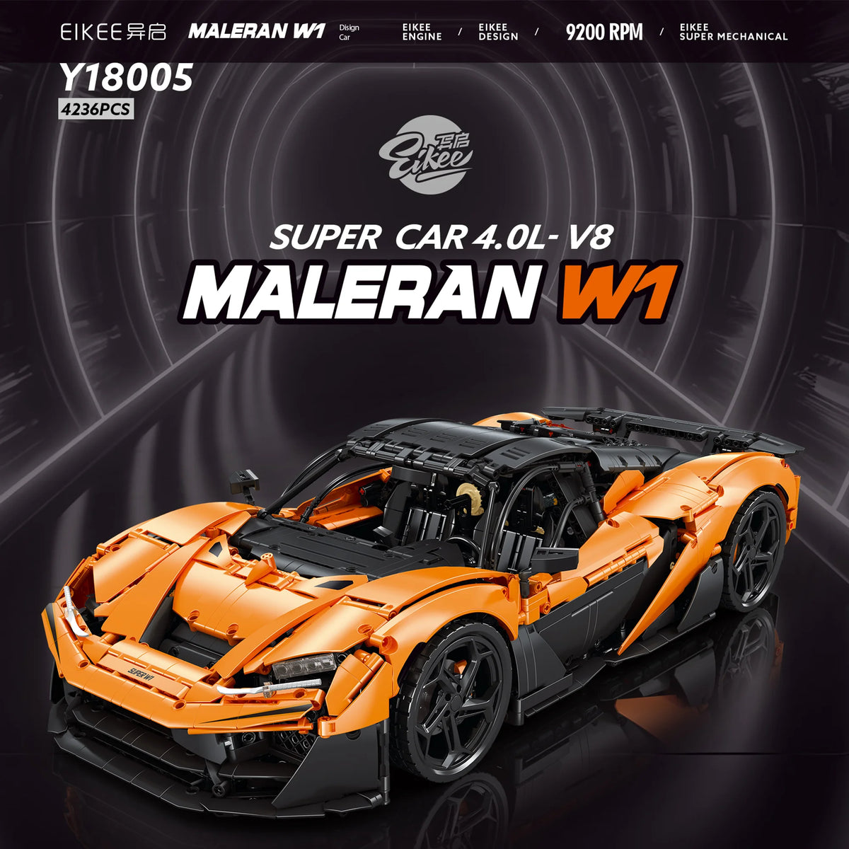 1:8 McLaren W1 MOC Technic Racing Car Building Blocks Set 4236 Pcs Birthday Gift