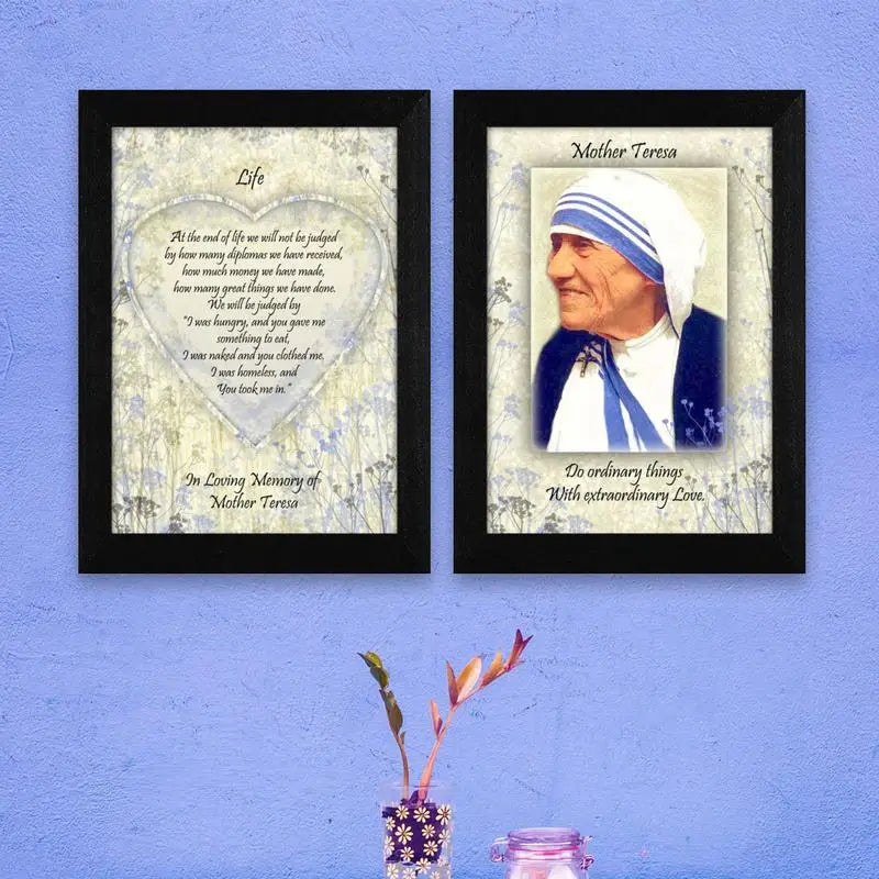 Life Quotes 2-Piece Wall Art Vignette, Ready to Hang Framed Poster with Black Frame, Inspirational Decor for Home or Office