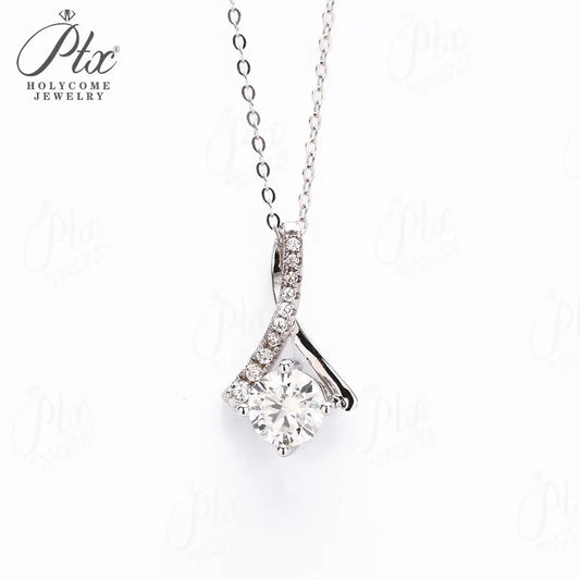 Moissanite Necklace For Women D Color VVS1 925 Sterling Silver White Gold Pendant Necklac Fine Jewelry Christmas Gift Anniversary