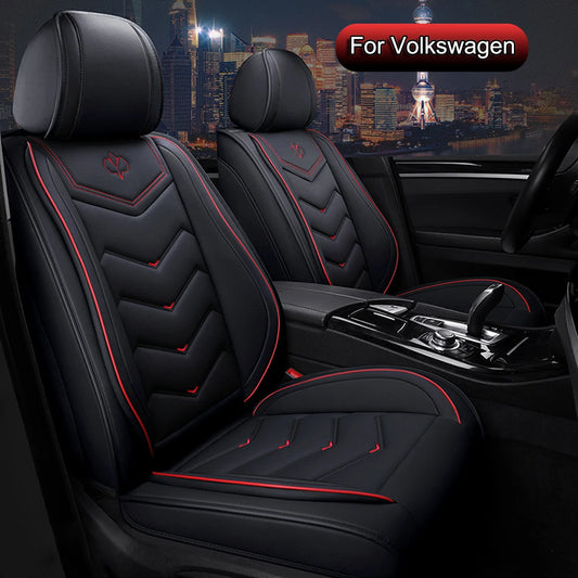 Car Seat Covers Full Set, Fit for VW Golf, Tiguan, Passat, T-Roc, Polo, Touran, Arteon, ID.4, PU Leather Car Seat Protectors