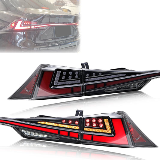 LED Tail Lights for Lexus IS250 IS350 IS200t IS300 IS III 3IS 2014-2020 Sequential Turn Signal Clear Rear Trunk Lamps Assembly