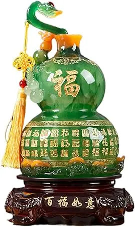 Colorful Glazed Brass Lucky Wooden Gourd for Home, Office, and Celebration Gifts