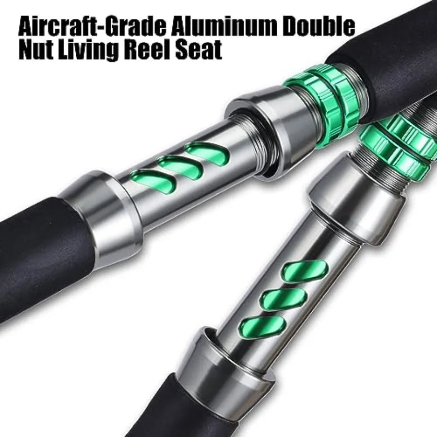 2Piece Conventional Fishing Rod and Reel Combo for Catfish Salmon Steelhead Striper and Bass Comfortable EVA NonSlip Grips Dura
