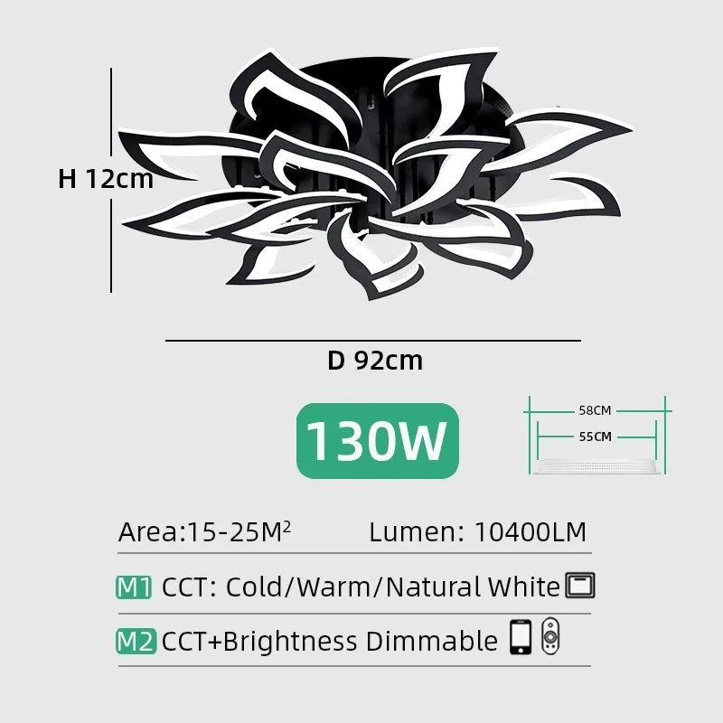 Postmodern Nordic Minimalist LED Ceiling Light Flower Shaped Acrylic Creative Bedroom Living Room Light Home Ceiling Light