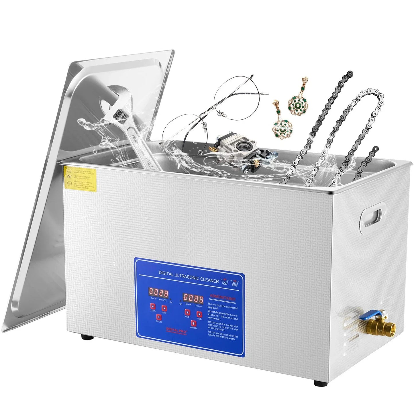 SIHAO 30L Ultrasonic Cleaner Machine Stainless Steel Ultrasonic Cleaning Machine Digital Heater Timer Jewelry Cleaning for Home