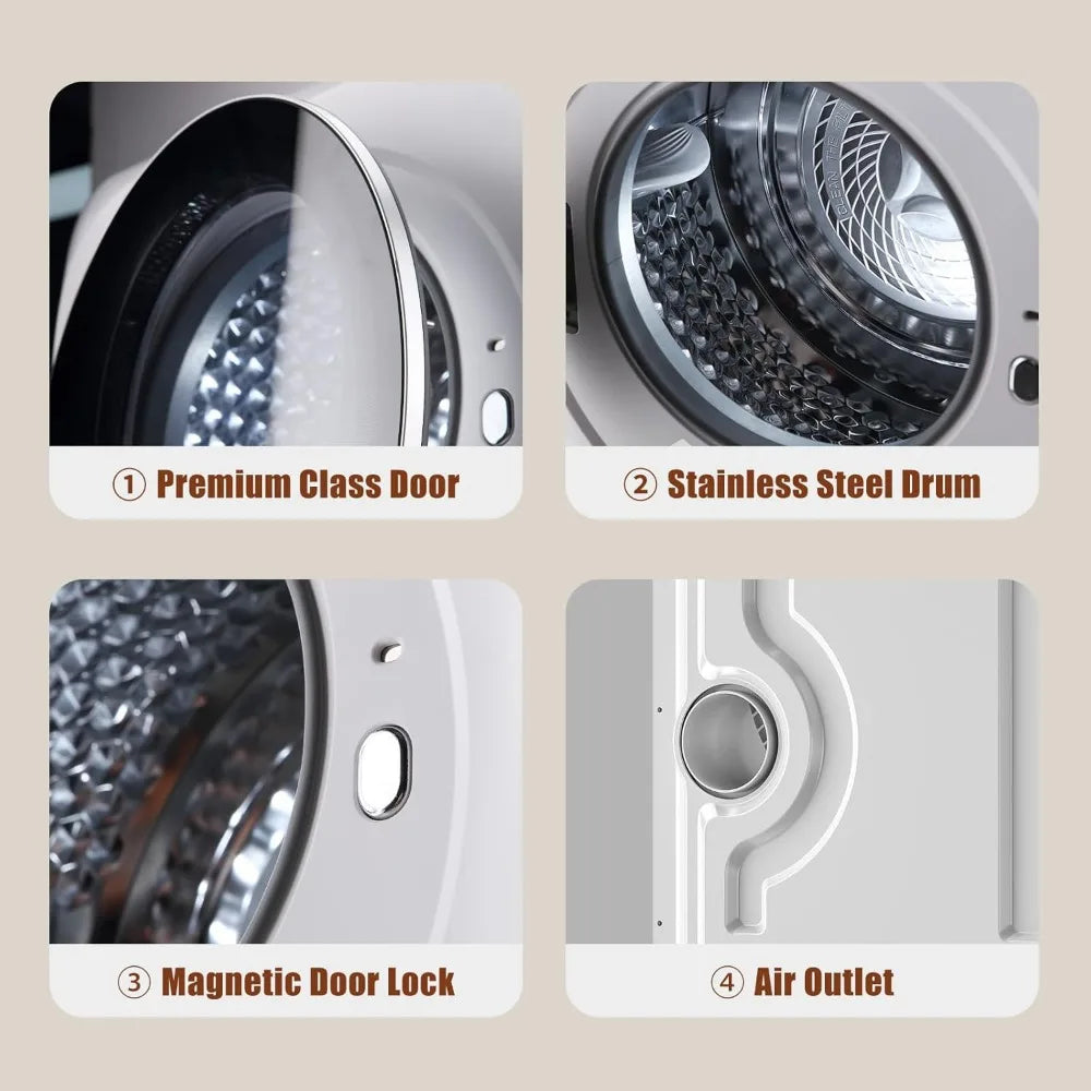 Auertech Portable Washer and Dryer Combo Set, 12 lbs Portable Clothes Dryers, 6 Drying Modes, 25 lbs Fully Automatic Washing Mac