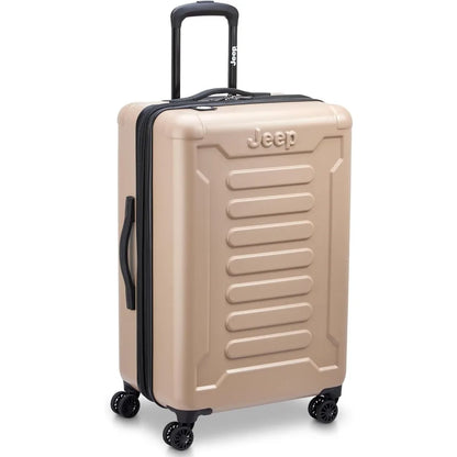 Expandable Hardside Spinner Luggage - Medium Beige, 24 Inch, Checked for Travel Convenience