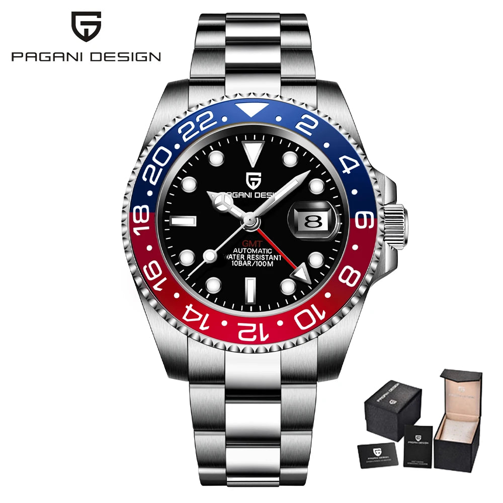 PAGANI DESIGN New V2 40MM GMT Men watch Mechanical Watches Luxury Automatic Watch Men Sapphire waterproof Wrist Watches for men
