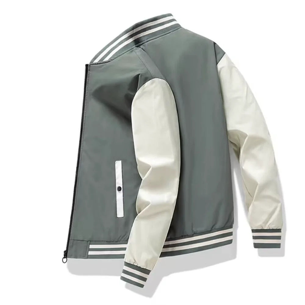 Spring and Autumn Men's Coat Fashion Trend Casual Jacket Large Loose Cardigan Middle aged Dad's Fashion Baseball Jacket