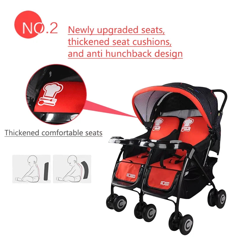 Twins baby stroller,Lightweight ,travel friendly ,ultra comfort and folding，gift for mom