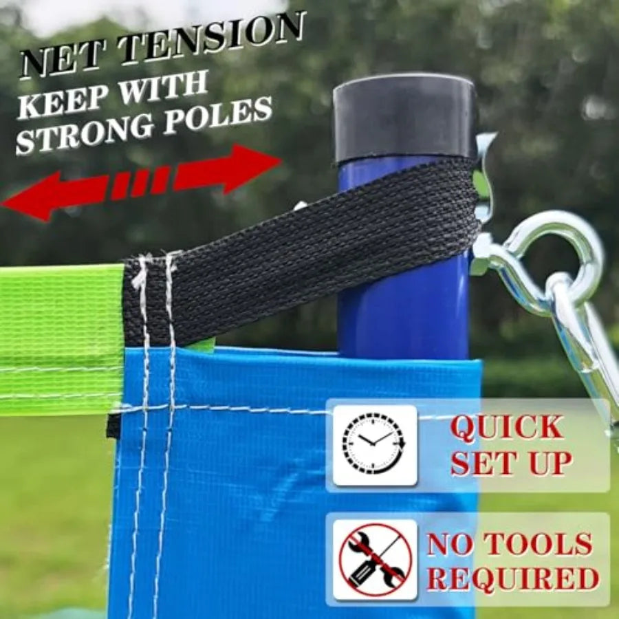 Volleyball Net Outdoor - Portable Volleyball Set for Backyard with Professional Volleyball Net Wrap Yarn Volleyball and Pump Bo