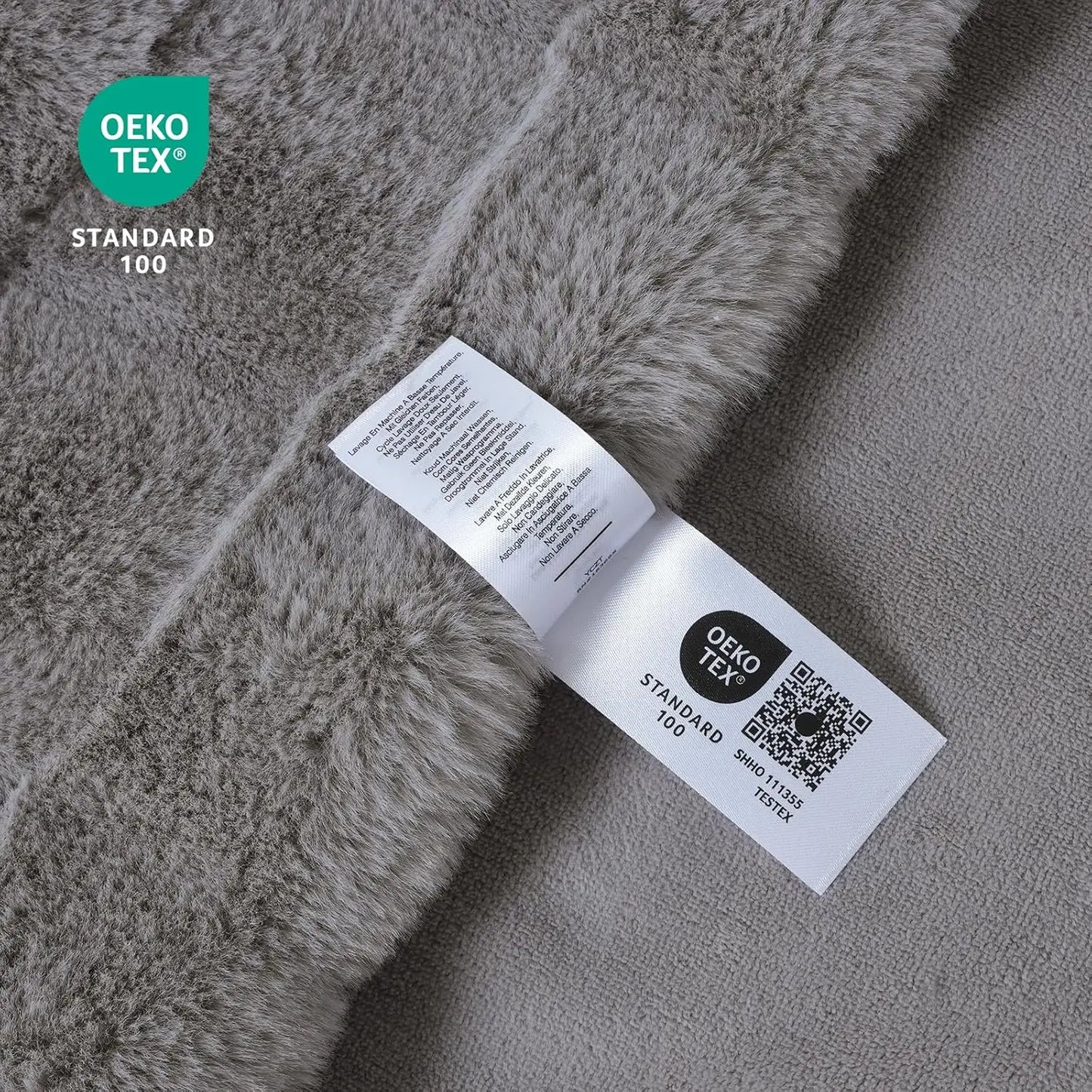 Fluffy Faux Fur Throw Blanket 60x80 Inches, Ultra Soft Grey Blanket for Couch Sofa Bed Living Room, Warm Cozy Gift