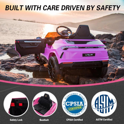 Licensed Urus Ride On Truck Car Toy, 12V Battery Powered Electric 4 Wheels Kids Toys w/Parent Remote Control, Foot Pedal, Music,