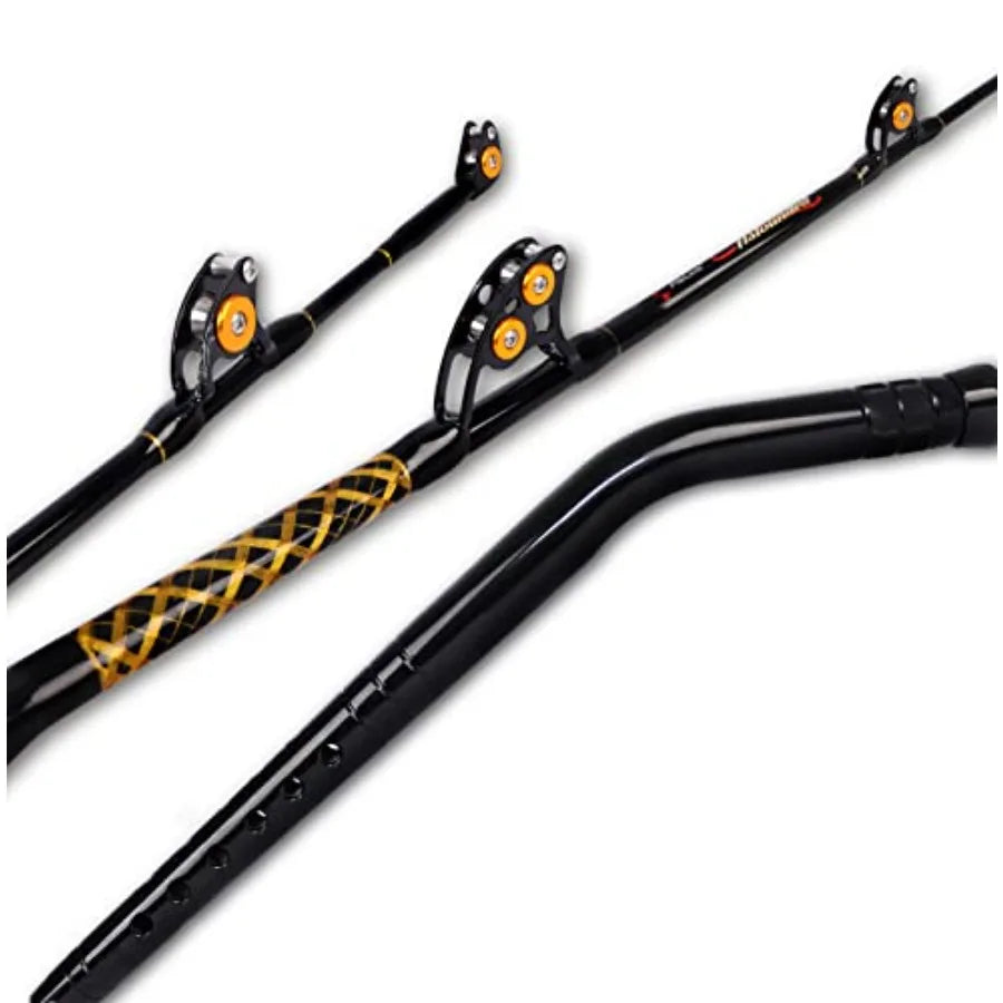 Bent Butt Fishing Rod 2 Piece Saltwater Offshore Trolling Rod for Big Game Deep Drop Fishing Heavy Duty Conventional Bo