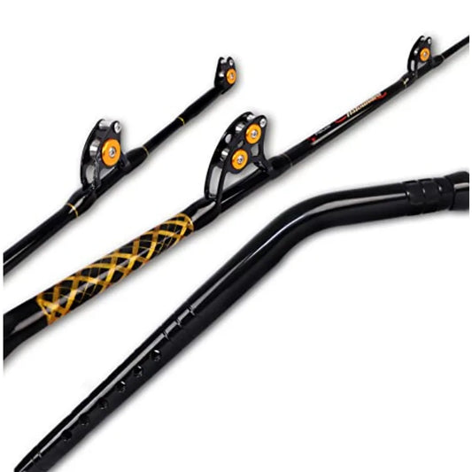 Bent Butt Fishing Rod 2 Piece Saltwater Offshore Trolling Rod for Big Game Deep Drop Fishing Heavy Duty Conventional Bo