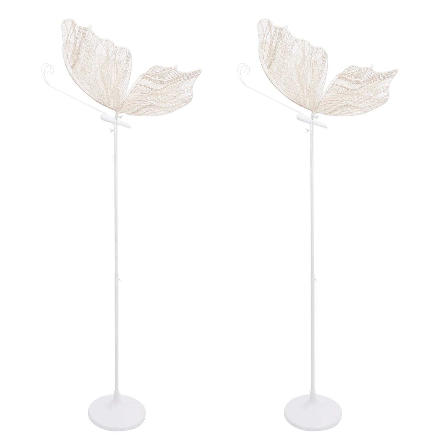 2pcs 110V Creative Butterfly LED Floor Lamp Butterfly Hanging Light Romantic Hanging Wedding Decoration Props Gold