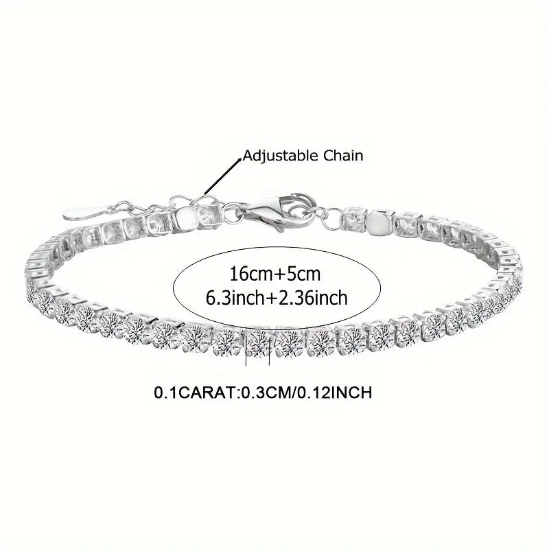 One piece of 925 silver men's tennis bracelet with a 4.4-carat morganite gemstone, stylish women's jewelry, perfect for birthday
