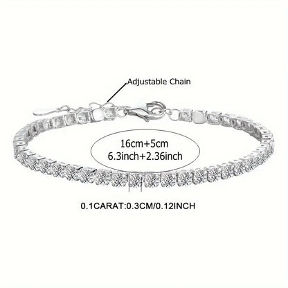 One piece of 925 silver men's tennis bracelet with a 4.4-carat morganite gemstone, stylish women's jewelry, perfect for birthday