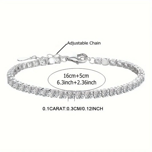 One piece of 925 silver men's tennis bracelet with a 4.4-carat morganite gemstone, stylish women's jewelry, perfect for birthday