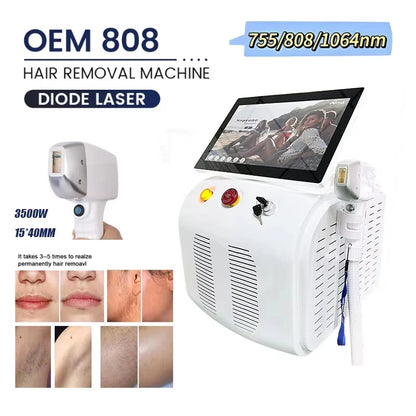 Diode Laser Hair Removal Machine Permanently Hair Removal Laser Beauty Device Portable 755nm 808nm 1064nm Hair Removal Machine