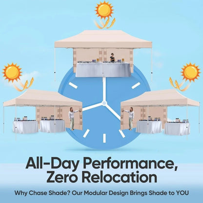 10x20 Heavy Duty Pop up Canopy Tent, Commercial Grade Instant Shelter with Wheeled Bag for Outdoor, Beach, Parties, Markets, 50