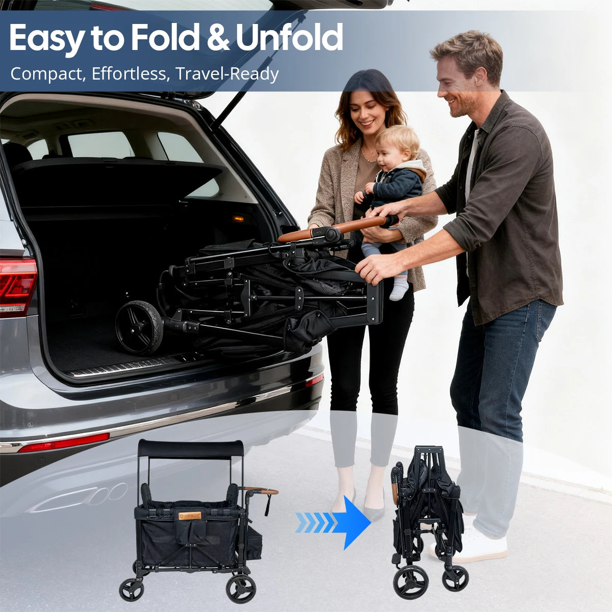 2 Seat Baby Stroller，Multifunctional Twins handcart, 6 Months Plus, Detachable canopy Storage vehicle, Outdoor camping vehicle