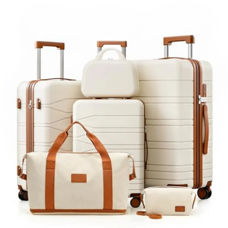 3 Pcs Expandable Luggage Set Suitcases with Wheels Hardshell Large