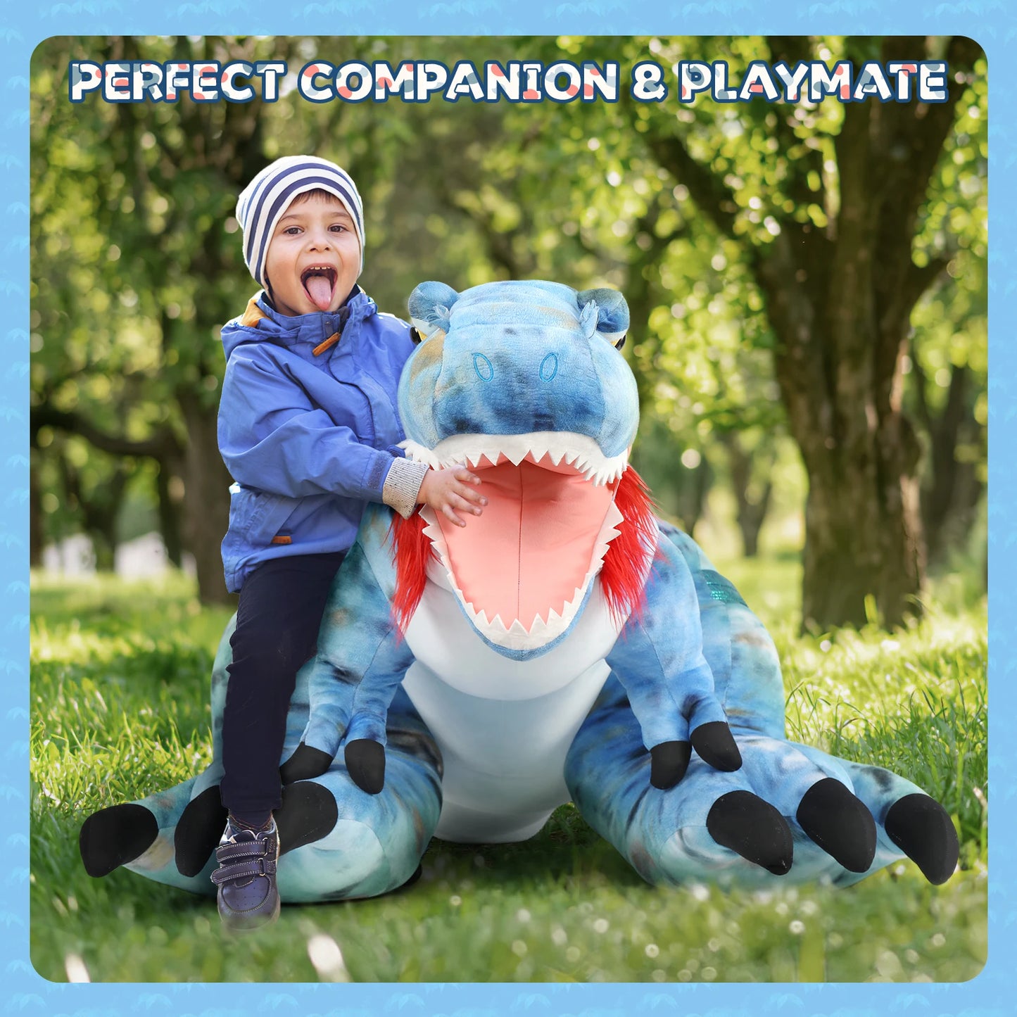 MorisMos 9.1ft Extra Large T-Rex Plush Toy - Stuffed Animal Dino for Dinosaur Party Favors - Gift for Boys & Girls Every Age
