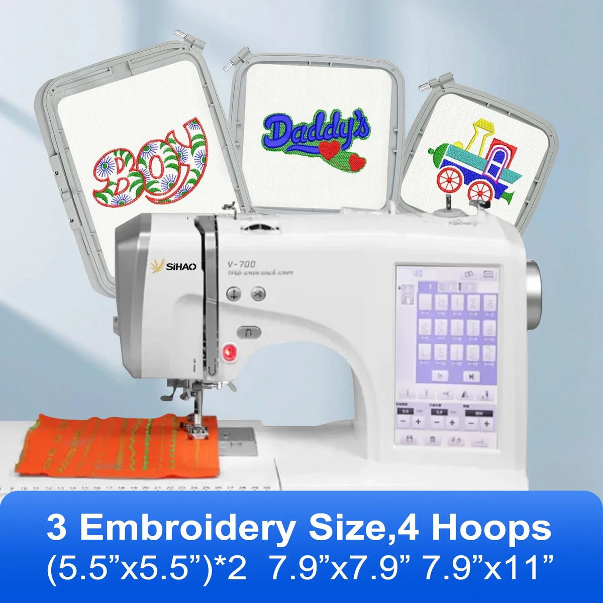 Embroidery Sewing Machine|SIHAO Embroidery Machine Multi-function Household Automatic Computerized LOGO MRSV700 LCD Touch Screen Embroidery Machine Hoops
