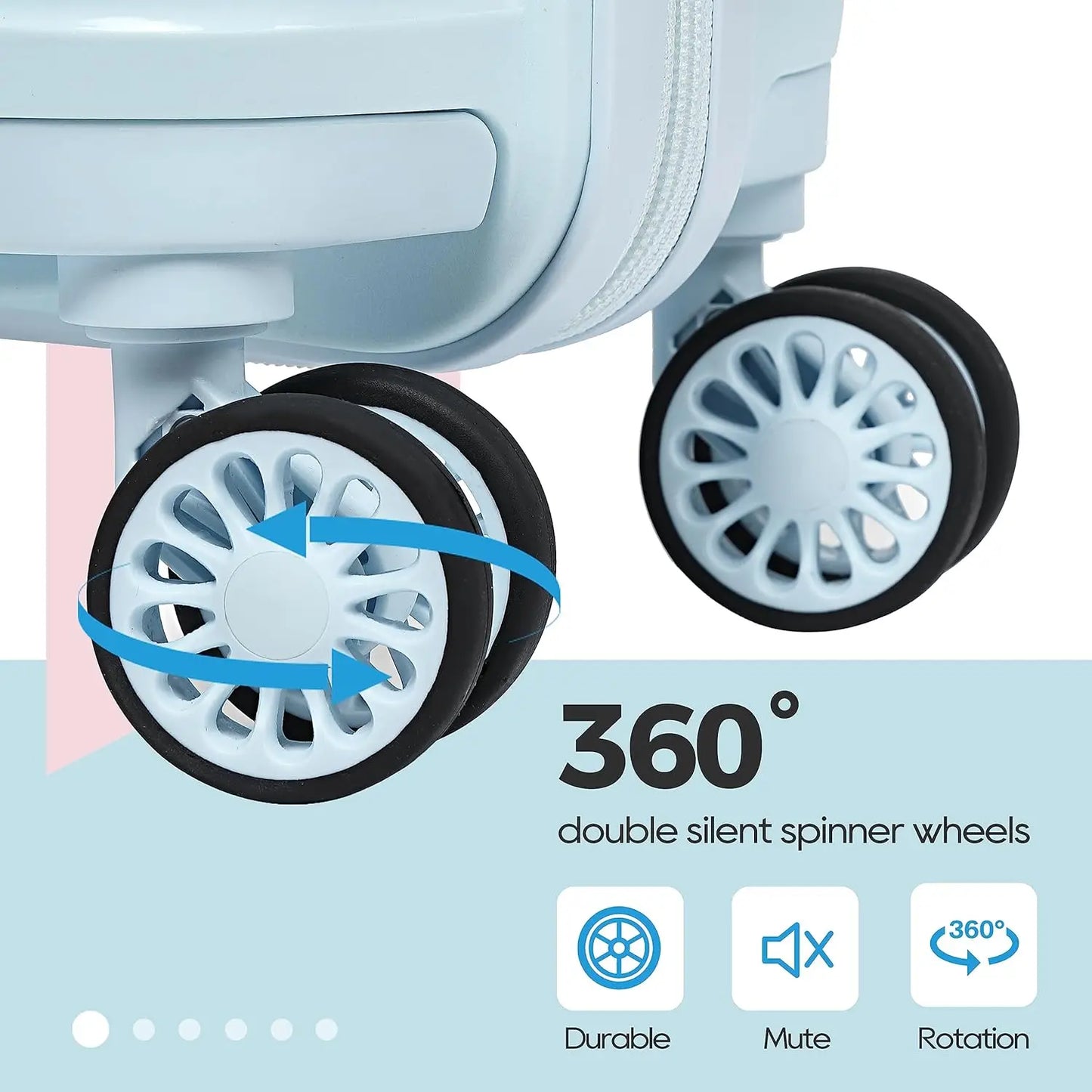 Melalenia 3-Piece 20 inch Carry-on Luggage Set, Expandable Lightweight Durable Travel Suitcase with TSA Lock, Spinner Wheels