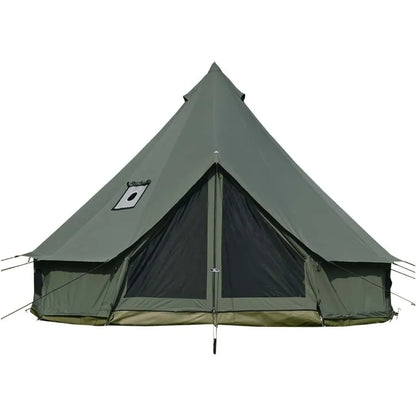 Cotton Canvas Bell Tent with Stove Jack Roomy Yurt for Family Glamping Camping 4 Season Tent with Zipped Removable Floor