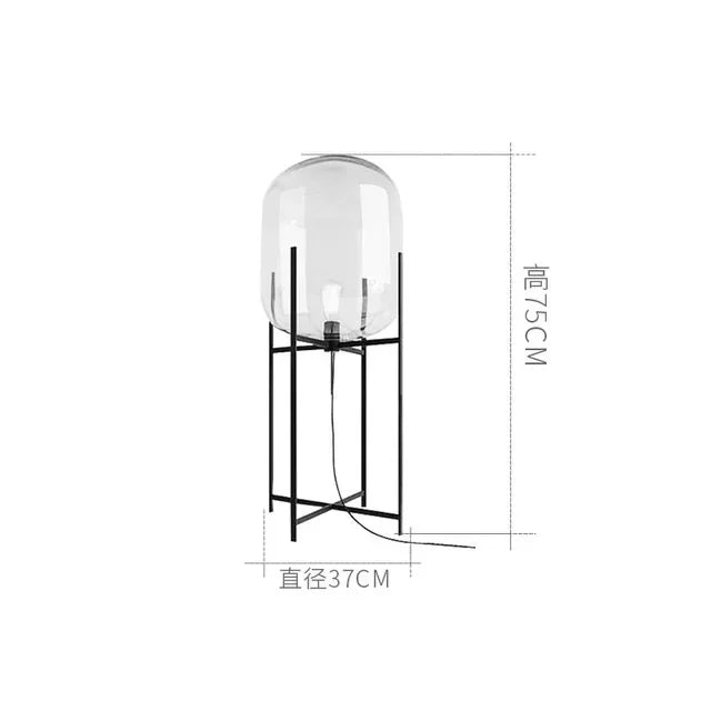 Creative LED Glass Ball Floor Lamp Post Modern Hotel Coffee Shop Bedroom Bedside Reading Glass Decorative Floor Lamp