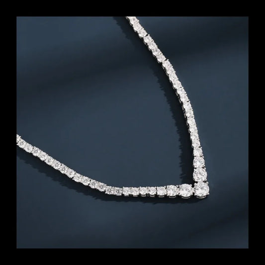 AliExpress new personalized S925 silver zircon necklace simple necklace female niche design sense