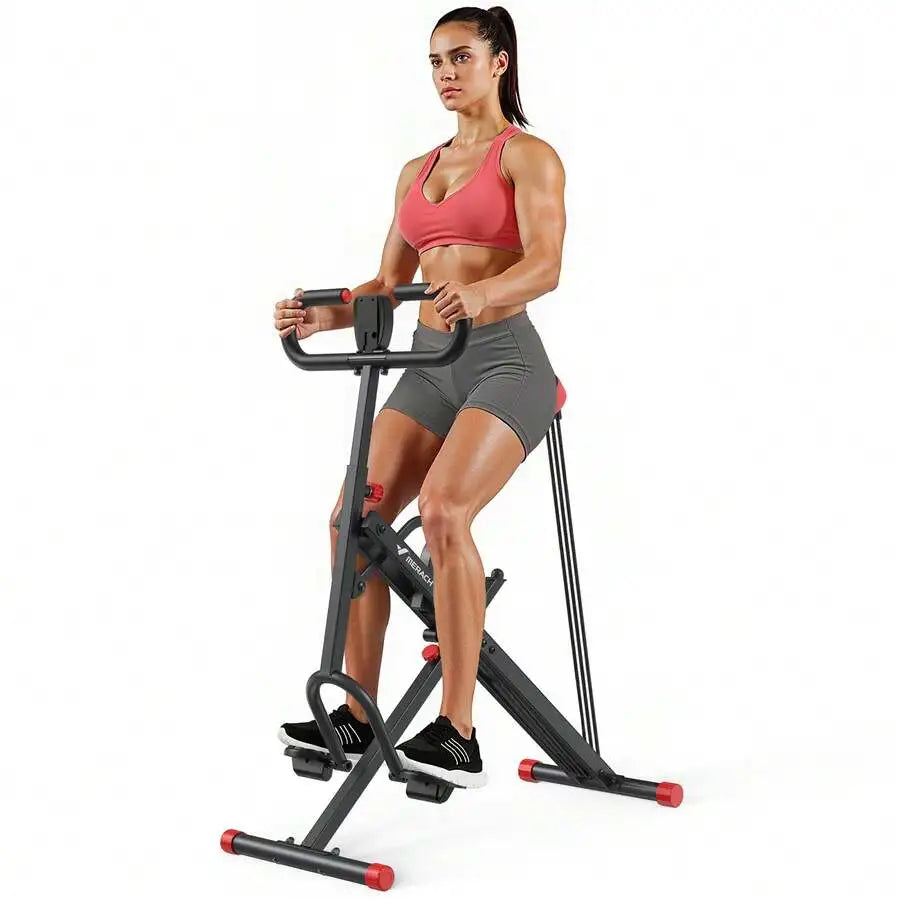 Squat Machine, 2 In 1 Squat Rowing Machine, Easy Setup & Foldable Exercise Equipment, Glute Trainer Machine, Glutes & Leg Home Workout Machine