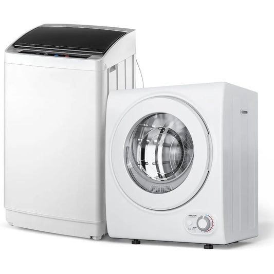 17.8LBS Full Automatic Washing Machine and 1.5CuFt Portable Clothes Dryer Set, Compact Laundry Washer and Dryer Combo