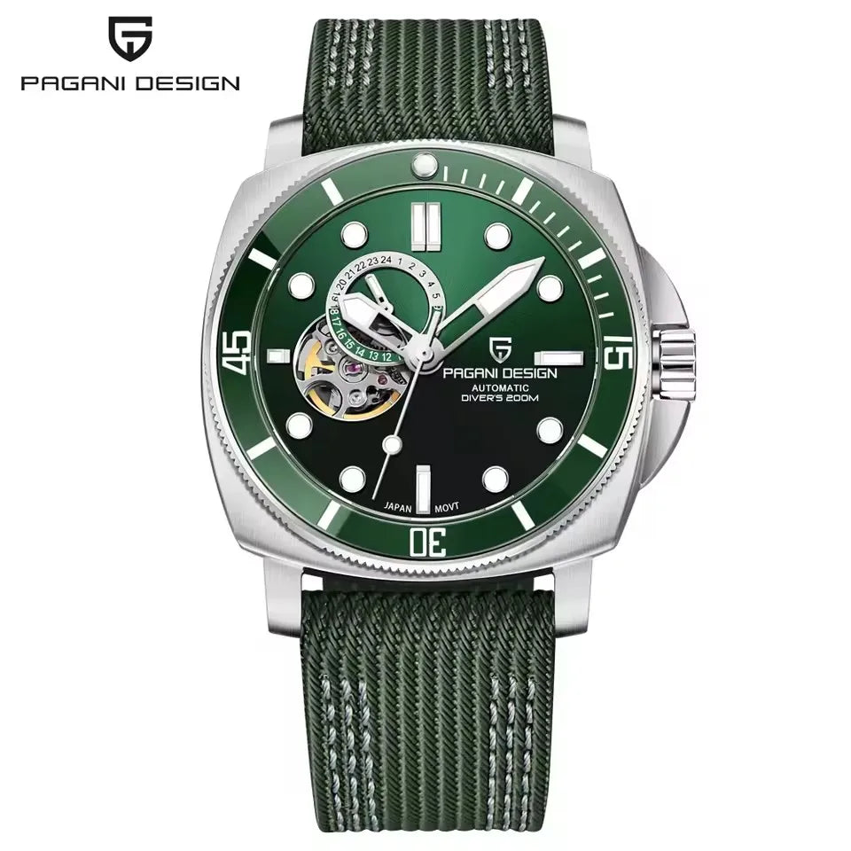 PAGANI DESIGN Top Brand Mechanical Tourbillon Men watch Japan Movt 24-hour Display Luxury Watch Sapphire Luminous Dive Man watch