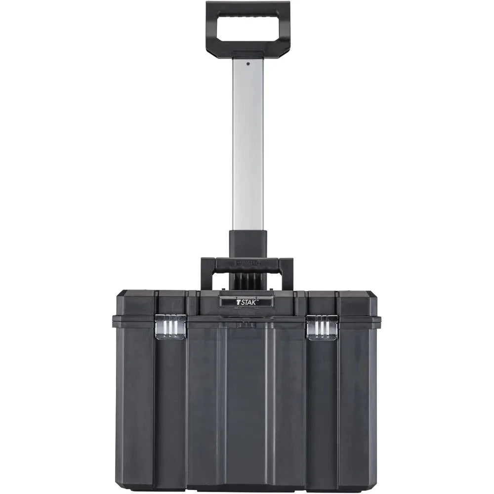 Large Rolling Tool Box with Wheels, Telescopic Handle, Stackable Storage for Easy Portability and Organization