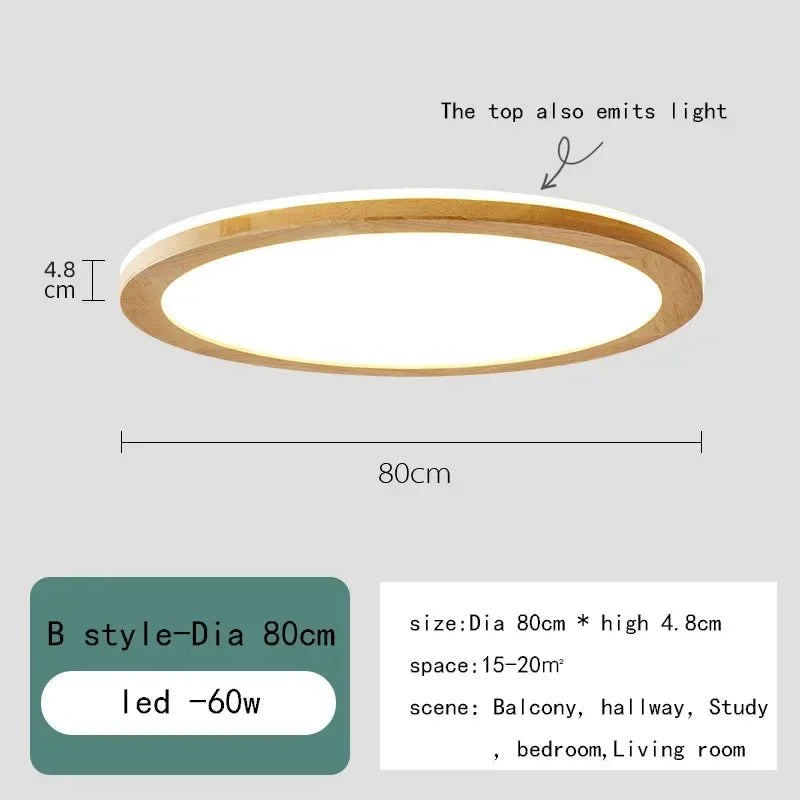 Solid wood LED ceiling light simple wooden design living room master bedroom dining room balcony new lighting fixtures