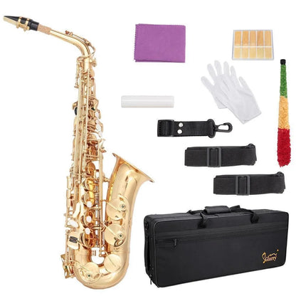 Eb School Band Alto Saxophone Sax Student E Flat F Key With Case