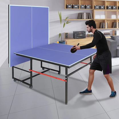 Portable Collapsible Table Tennis Table Set 8FT Indoor/Outdoor Ping Pong Table for Family Recreation & Gifts Quick Assembly
