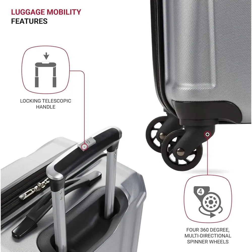 SwissGear 3750 Silver 23 Medium Hardside Spinner Luggage