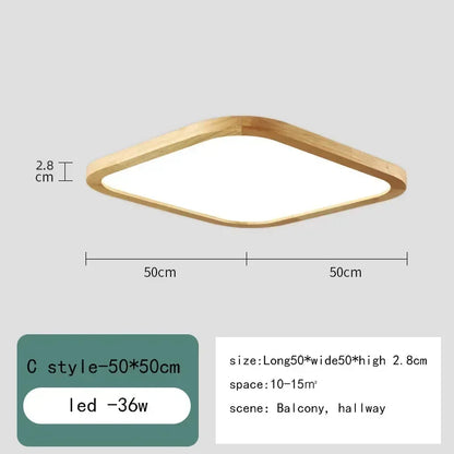 Solid wood LED ceiling light simple wooden design living room master bedroom dining room balcony new lighting fixtures