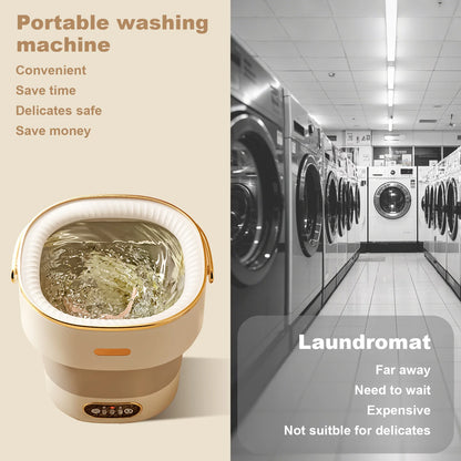 Portable Washing Machine With Spin Dryer, Fully Automatic 13L Folding Mini Washing Machine For Underwear, Baby Clothes Cleaning