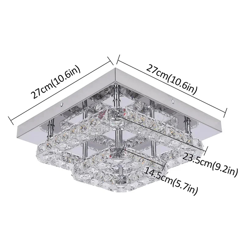 LED Lustre Chrome Crystal Ceiling Chandelier Creative Circular Restaurant Dining Room Bedroom Pendant Light Modern Home Decor