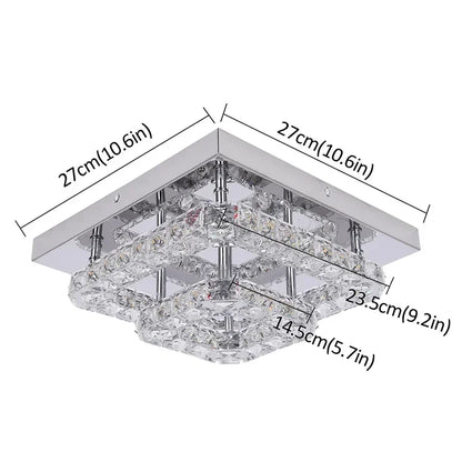 LED Lustre Chrome Crystal Ceiling Chandelier Creative Circular Restaurant Dining Room Bedroom Pendant Light Modern Home Decor