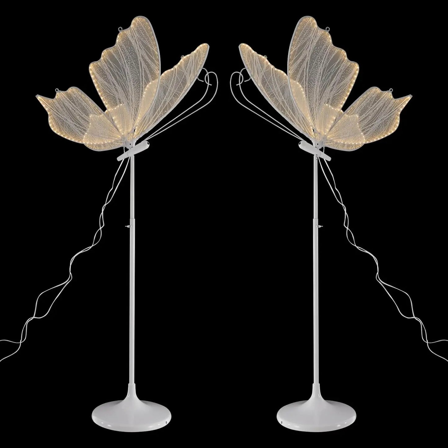 2-Pack Butterfly Wedding Aisle Lights Romantic Butterfly Decoration Lights, Adjustable Height,Dual Mounting for Indoor Weddings