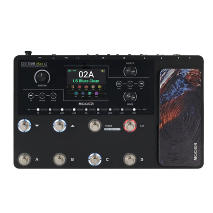 MOOER GE150 Max Li Guitar Multi Effects Pedal 55 Amp Models 200 Presets 9H Battery IR Loader 4 Footswitches for Live Performance