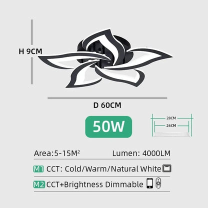 Postmodern Nordic Minimalist LED Ceiling Light Flower Shaped Acrylic Creative Bedroom Living Room Light Home Ceiling Light