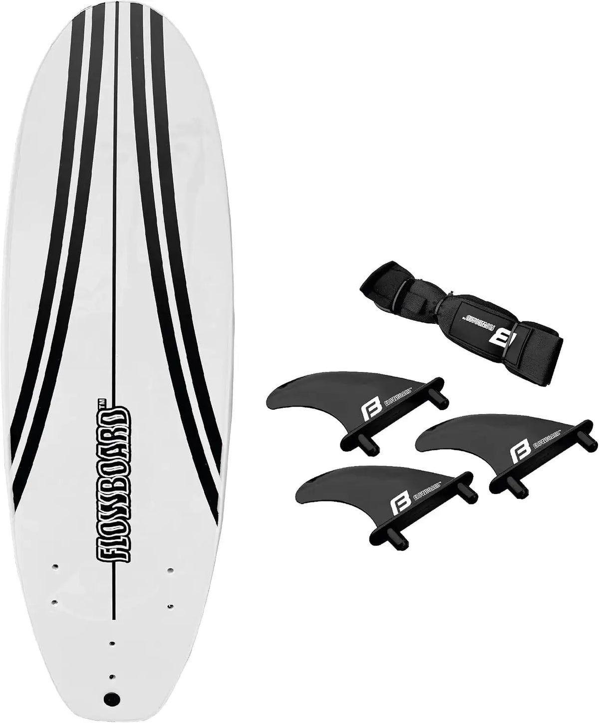 Soft Foam Surfboard, Shortboard & Longboard with 3 Fins, 6-Foot Leash, and 2 Internal Wood Stringers, Available in 6' and 7' Shortboards and 8' Longboard